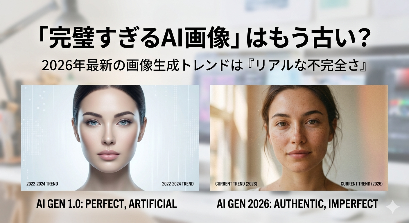 「完璧すぎるAI画像」はもう古い？2026年最新の画像生成トレンドは『リアルな不完全さ』