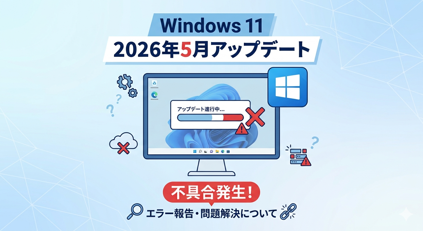 Windows 11の2026年5月アップデートで不具合