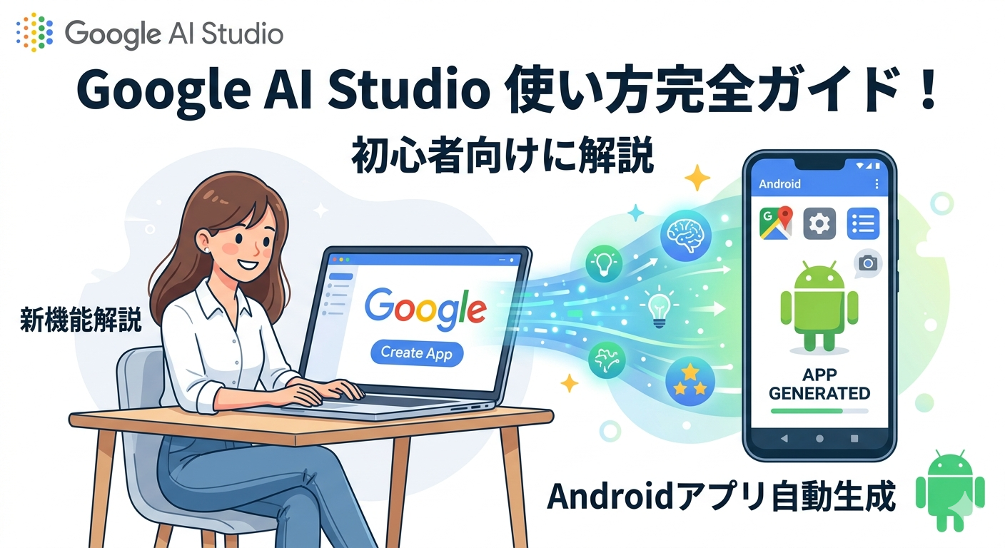 Google AI Studioの使い方完全ガイド！Androidアプリ自動生成・新機能を初心者向けに解説【2026年5月】