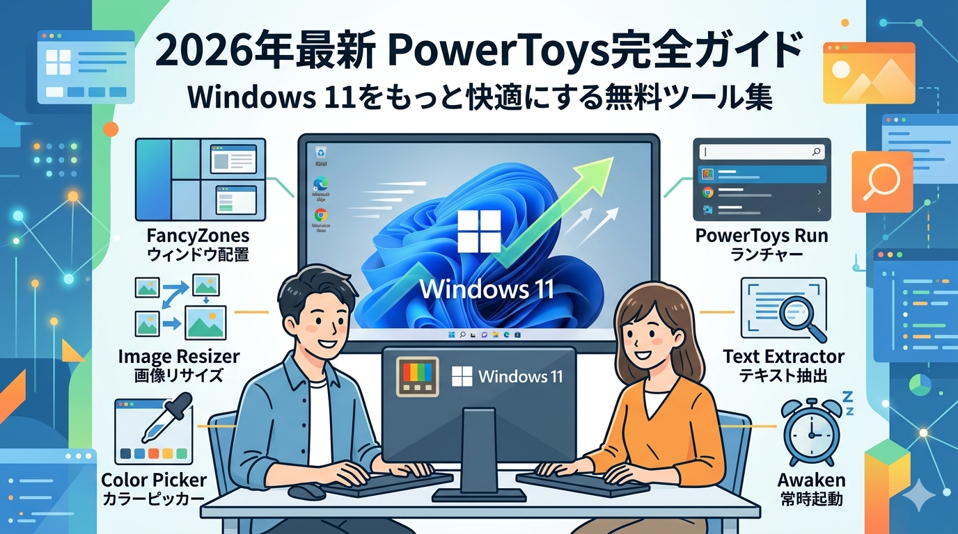 【2026年最新】PowerToys完全ガイド Windows11をもっと快適にする無料ツール集の使い方