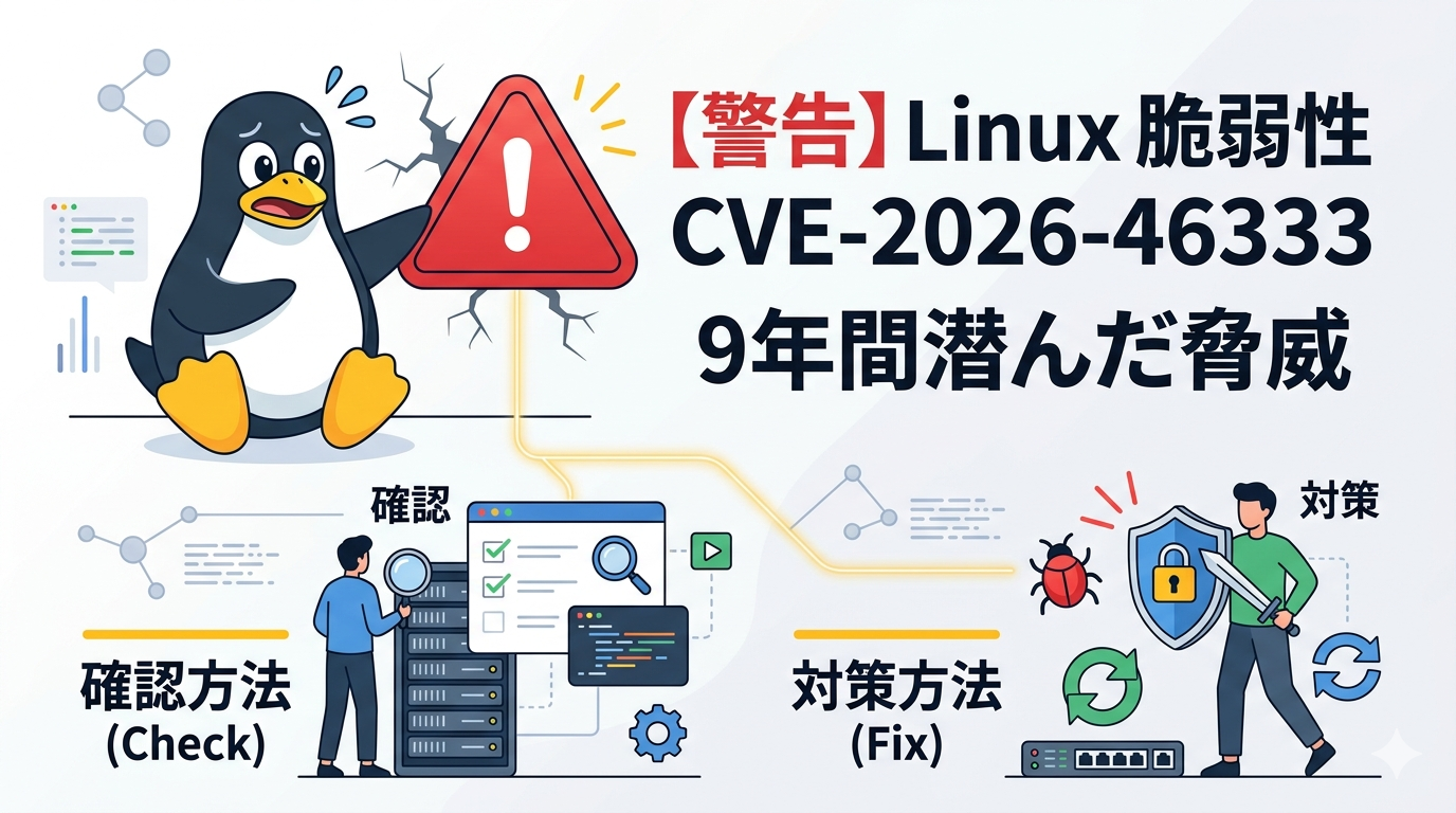 【警告】Linuxに9年潜んだ脆弱性「CVE-2026-46333」すぐできる対策と確認方法