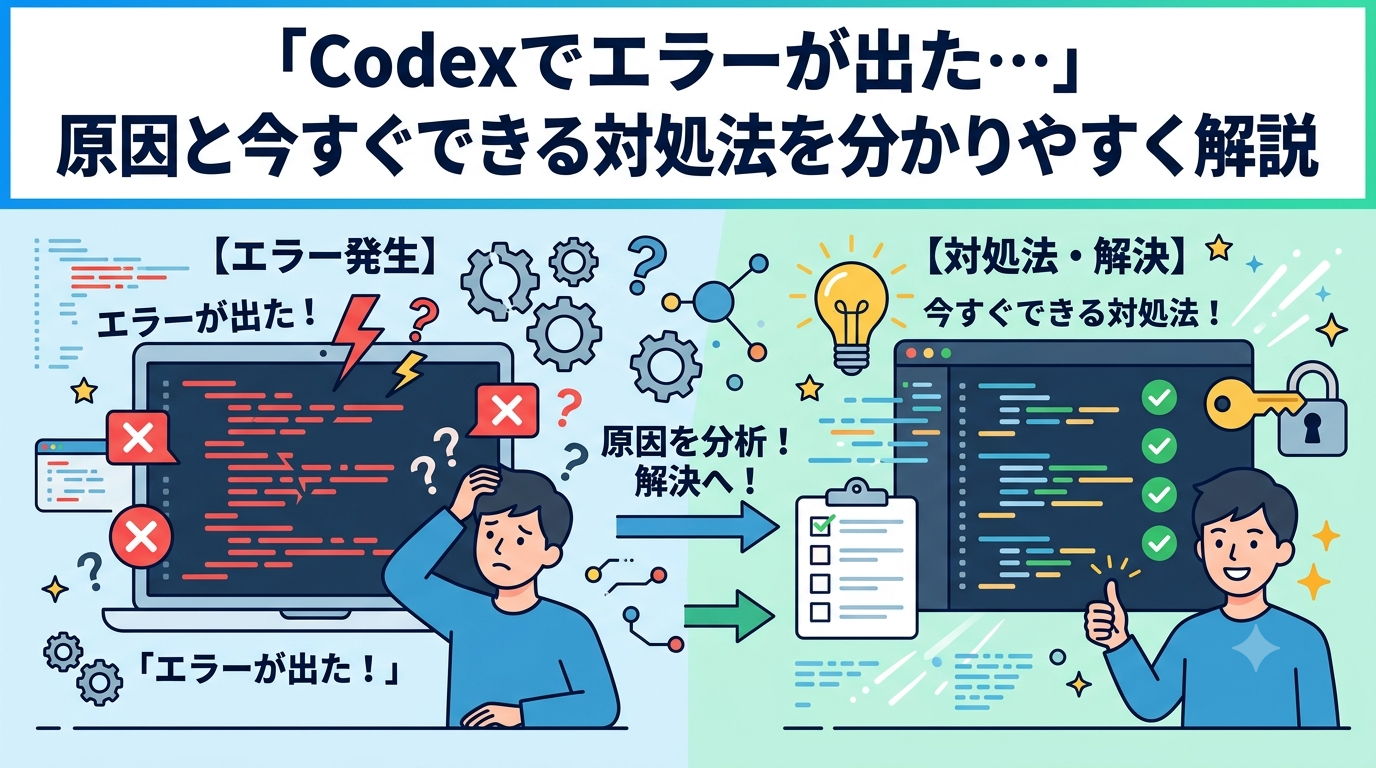 「Codexでエラーが出た…」原因と今すぐできる対処法を分かりやすく解説