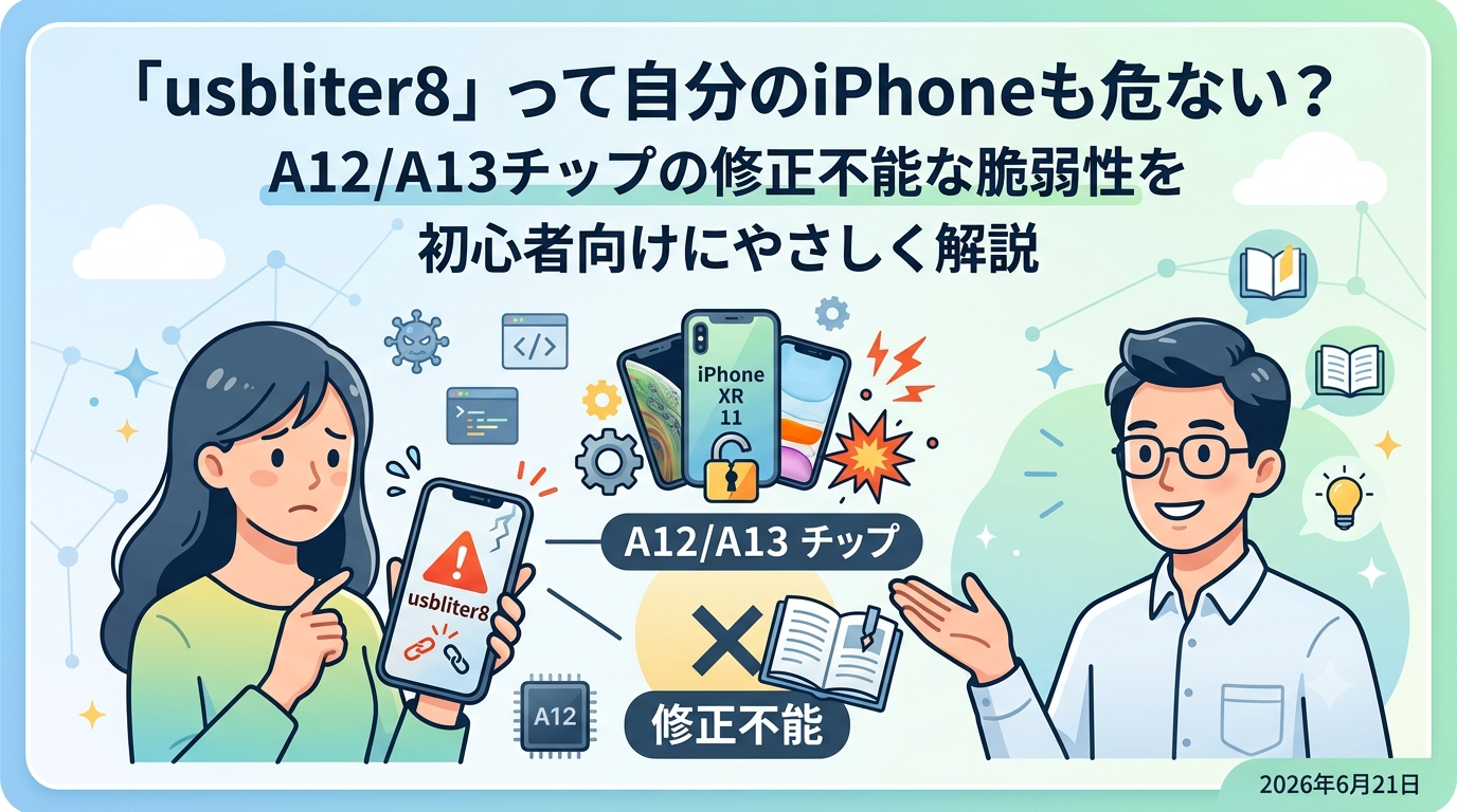 「usbliter8」って自分のiPhoneも危ない？A12/A13チップの修正不能な脆弱性を初心者向けにやさしく解説