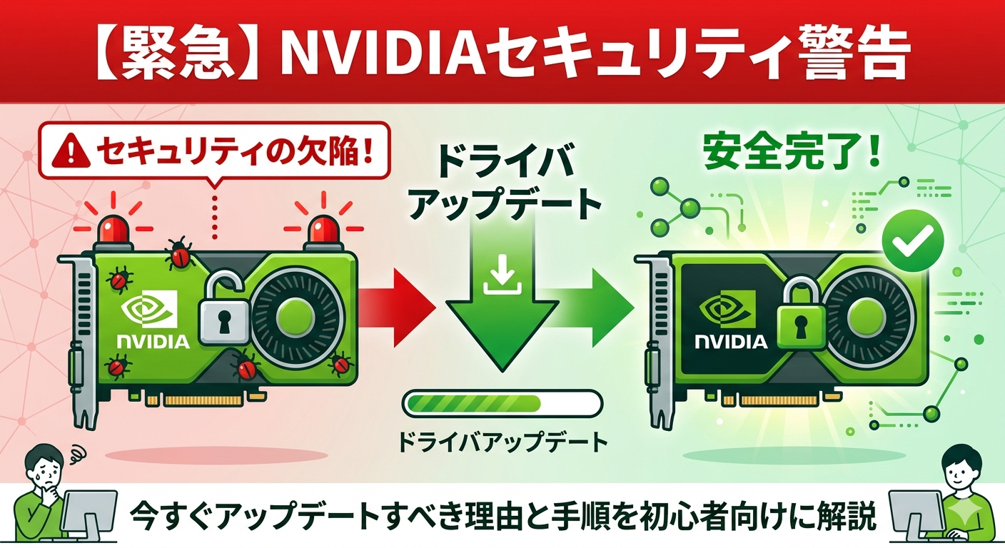 【緊急】NVIDIAグラフィックドライバにセキュリティの欠陥！今すぐアップデートすべき理由と手順を初心者向けに解説
