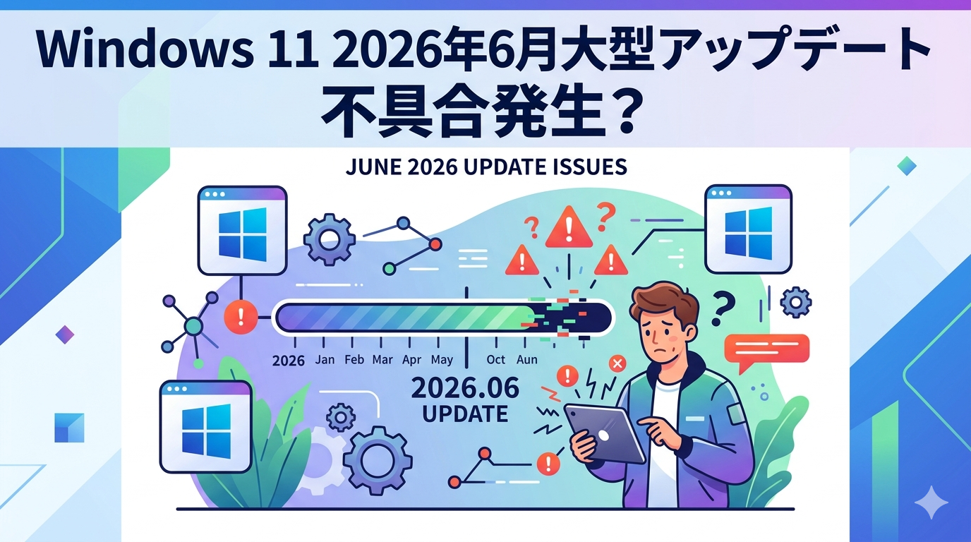Windows 11の2026年6月アップデートで不具合