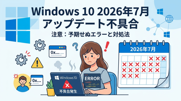Windows 10の2026年7月アップデートで不具合【8/6更新】 - Jun's Trends Rooms