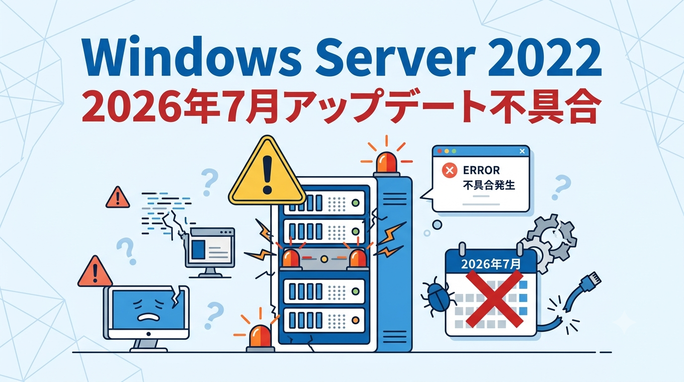 Windows Server 2022の2026年7月アップデートで不具合